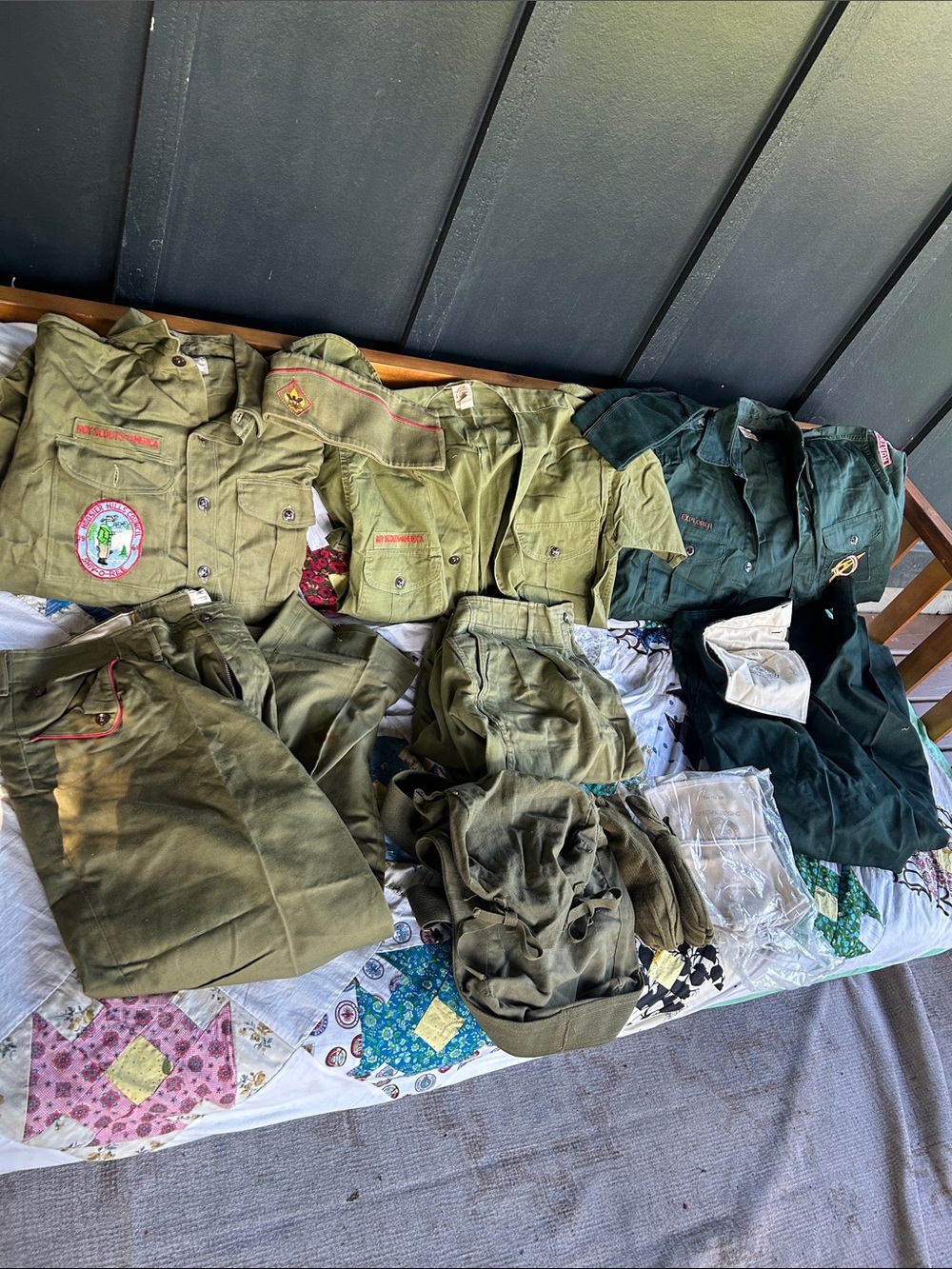 Men's Boy Scouts of America RARE vintage Sanforized 3 full Sets Green